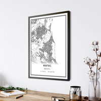 
              Natal, Brazil Modern Style Map Print 
            