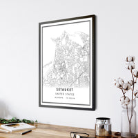 Setauket, United States Modern Map Print 