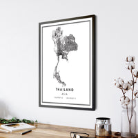 
              Thailand, Asia Modern Style Map Print 
            