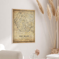 
              Fort Meade, Maryland Vintage Style Map Print 
            