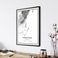 Homestead, Florida Modern Map Print 
