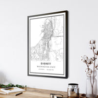 
              Everett, Washington State Modern Map Print 
            