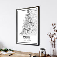 
              Bacolod, Philippines Modern Style Map Print 
            