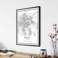 
              Seville, Spain Modern Style Map Print 
            