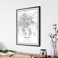 Seville, Spain Modern Style Map Print 