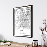 
              Olathe, Kansas Modern Map Print 
            