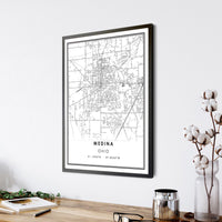 
              Medina, Ohio Modern Map Print 
            