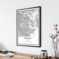 
              Garland, Texas Modern Map Print
            