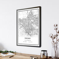 
              Fresno, California Modern Map Print 
            