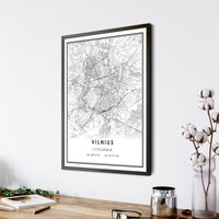 Vilnius, Lithuania Modern Style Map Print
