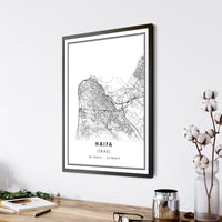 
              Haifa, Israel Modern Style Map Print 
            