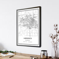 
              Lawrence, Kansas Modern Map Print
            