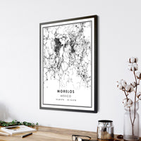 
              Morelos, Mexico Modern Style Map Print 
            