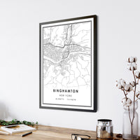 
              Binghamton, New York Modern Map Print 
            