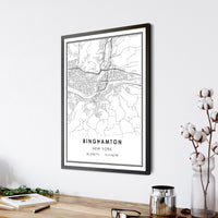 Binghamton, New York Modern Map Print 