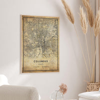 
              Columbus, Ohio Vintage Style Map Print 
            