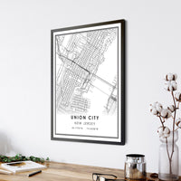 
              Union City, New Jersey Modern Map Print 
            
