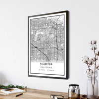 Fullerton, California Modern Map Print 