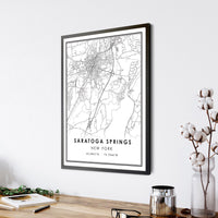 
              Saratoga Springs, New York Modern Map Print
            