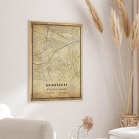 
              Bridgeport, Pennsylvania Vintage Style Map Print 
            