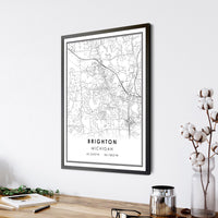 
              Brighton, Michigan Modern Map Print 
            