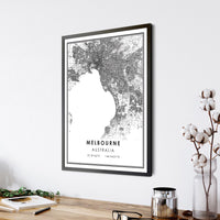
              Melbourne, Australia Modern Style Map Print 
            