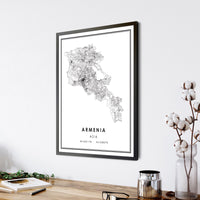 Armenia, Asia Modern Style Map Print 