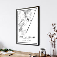 
              Long Beach Island, New Jersey Modern Map Print 
            