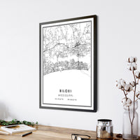 
              Biloxi, Mississippi Modern Map Print
            