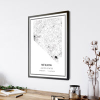 
              Nevada, United States Modern Style Map Print 
            