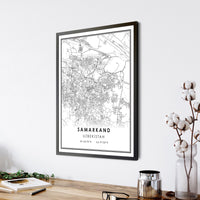 
              Samarkand, Uzbekistan Modern Style Map Print
            