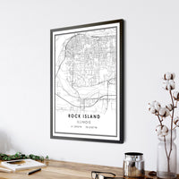 
              Rock Island, Illinois Modern Map Print 
            