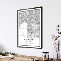
              Chandler, Arizona Modern Map Print 
            