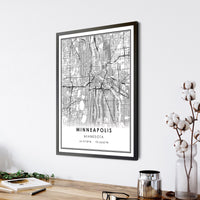 
              Minneapolis, Minnesota Modern Map Print 
            