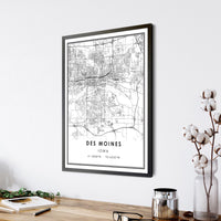 
              Des Moines, Iowa Modern Map Print 
            