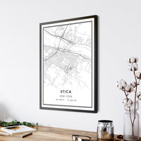 
              Utica, New York Modern Map Print 
            