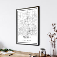 
              Westfield, Indiana Modern Map Print 
            