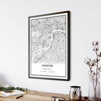 
              London, England Modern Style Map Print 
            