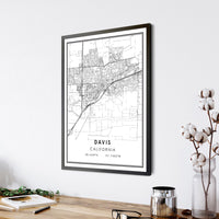 
              Davis, California Modern Map Print
            