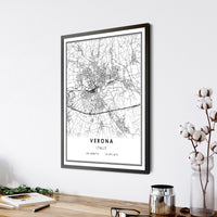 
              Verona, Italy Modern Style Map Print 
            