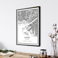 
              Osaka, Japan Modern Style Map Print 
            