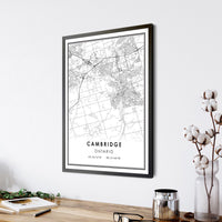 Cambridge, Ontario Modern Style Map Print 