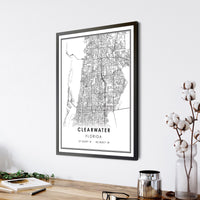 
              Clearwater, Florida Modern Map Print 
            