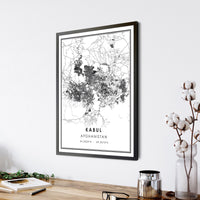 
              Kabul, Afghanistan Modern Style Map Print
            