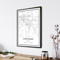 
              Streetsboro, Ohio Modern Map Print 
            