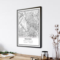 
              Raleigh, North Carolina Modern Map Print 
            