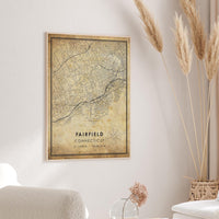
              Fairfield, Connecticut Vintage Style Map Print 
            
