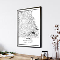 
              St. Charles, New Brunswick Modern Map Print 
            