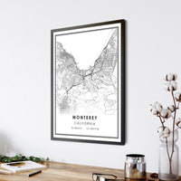 
              Monterey, California Modern Map Print
            