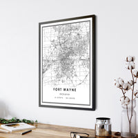 
              Fort Wayne, Indiana Modern Map Print 
            